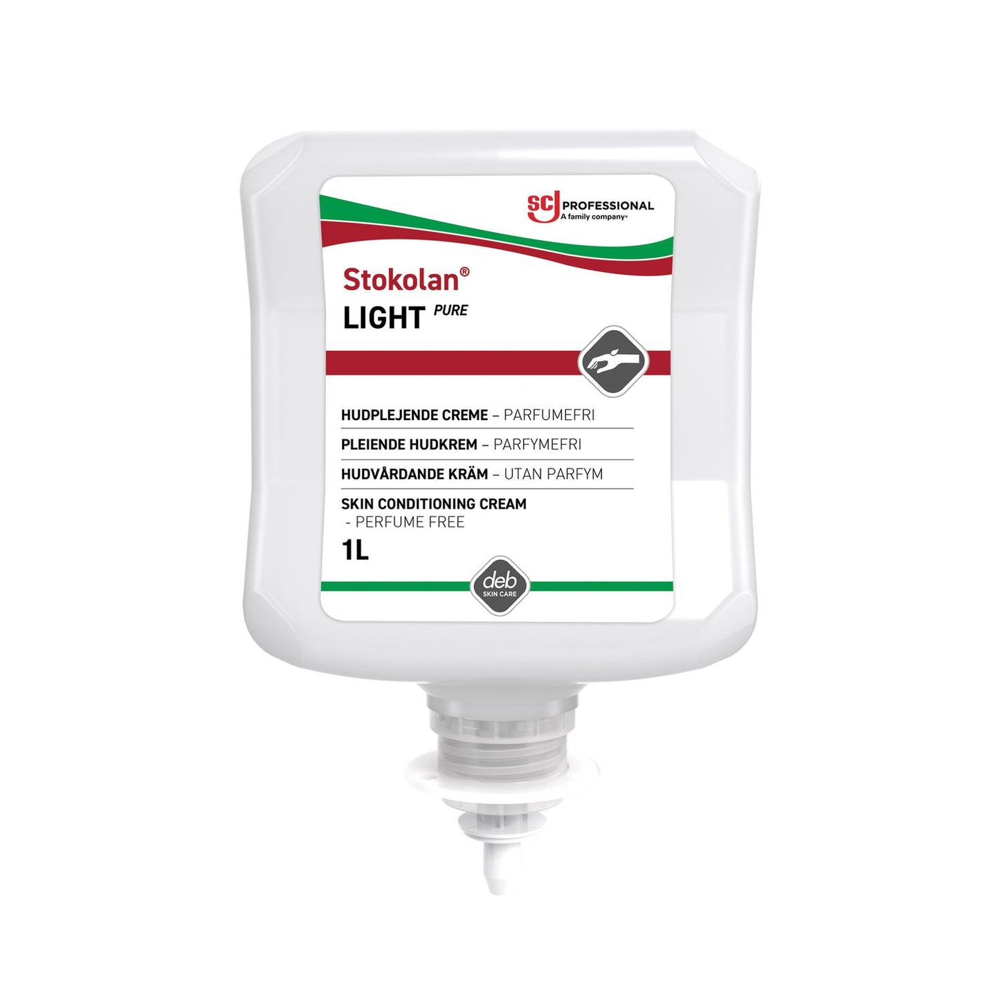 Hudcreme Stokolan Light PURE 1ltr ECARF uden Parfume/Parabener 6% fedt til disp,1 Ltr/fl