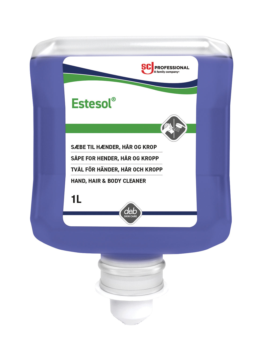 Cremesæbe Estesol Lotion Ecolabel med Parfume til Dispenser 1 ltr Blå,1 Ltr/fl