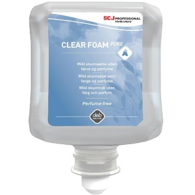 Skumsæbe Clear FOAM Pure Blomstermærket uden Farve/Parfume til dispenser 1 ltr,1 Ltr/fl