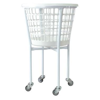 Vaskerivogn Rund Komplet med Kurv Hvid,stk