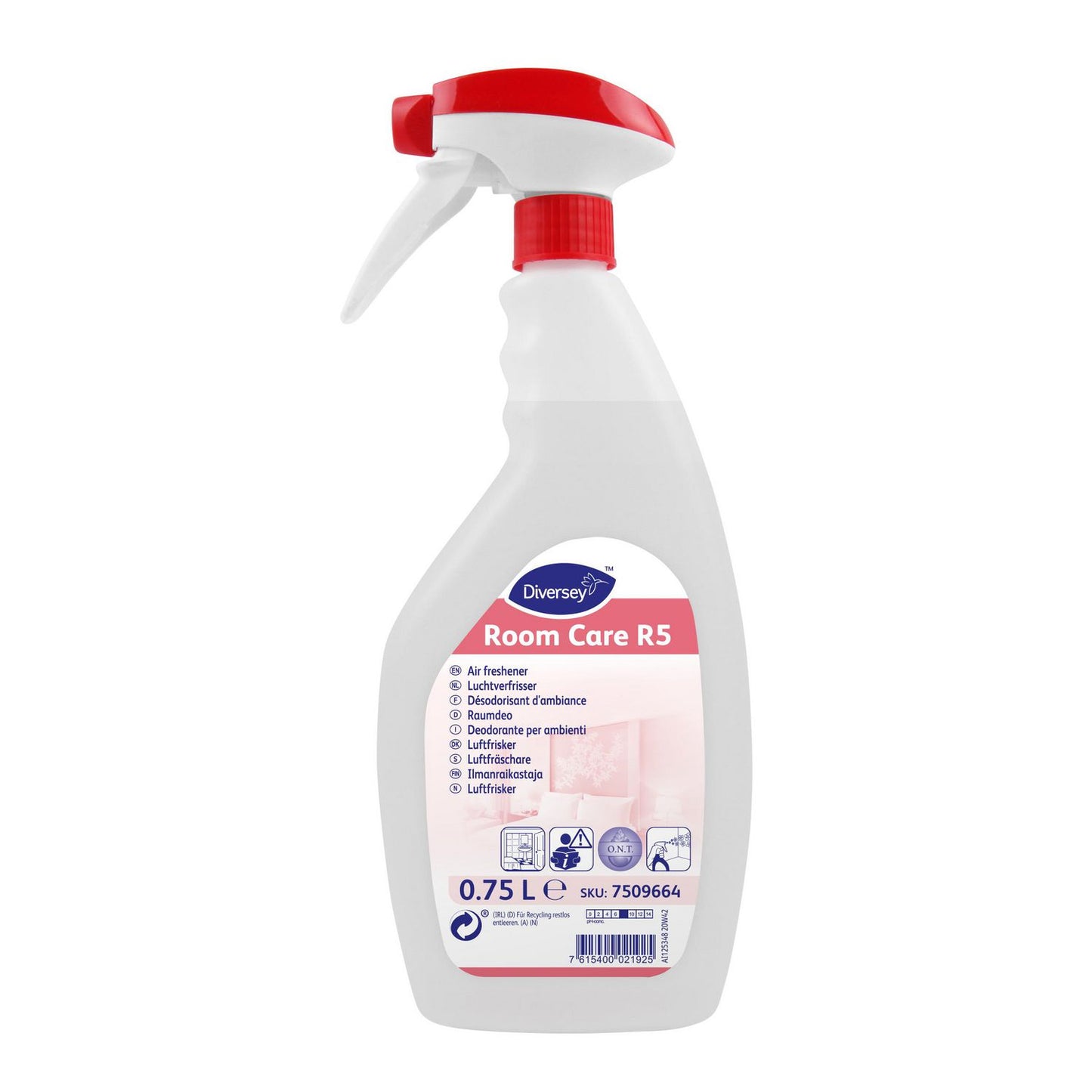 Luftfrisker Flydende Room Care R5 750ml med Parfume/Spray Klar til værelser/rum,6 fl x 750 ml/krt