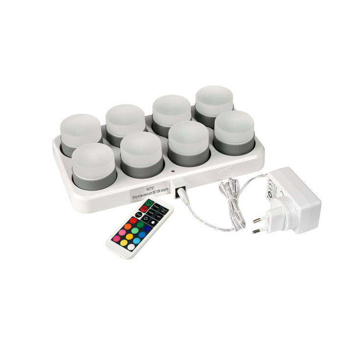 Duni LED Mini, 8 stk pakke, Varm hvid & Multicolor