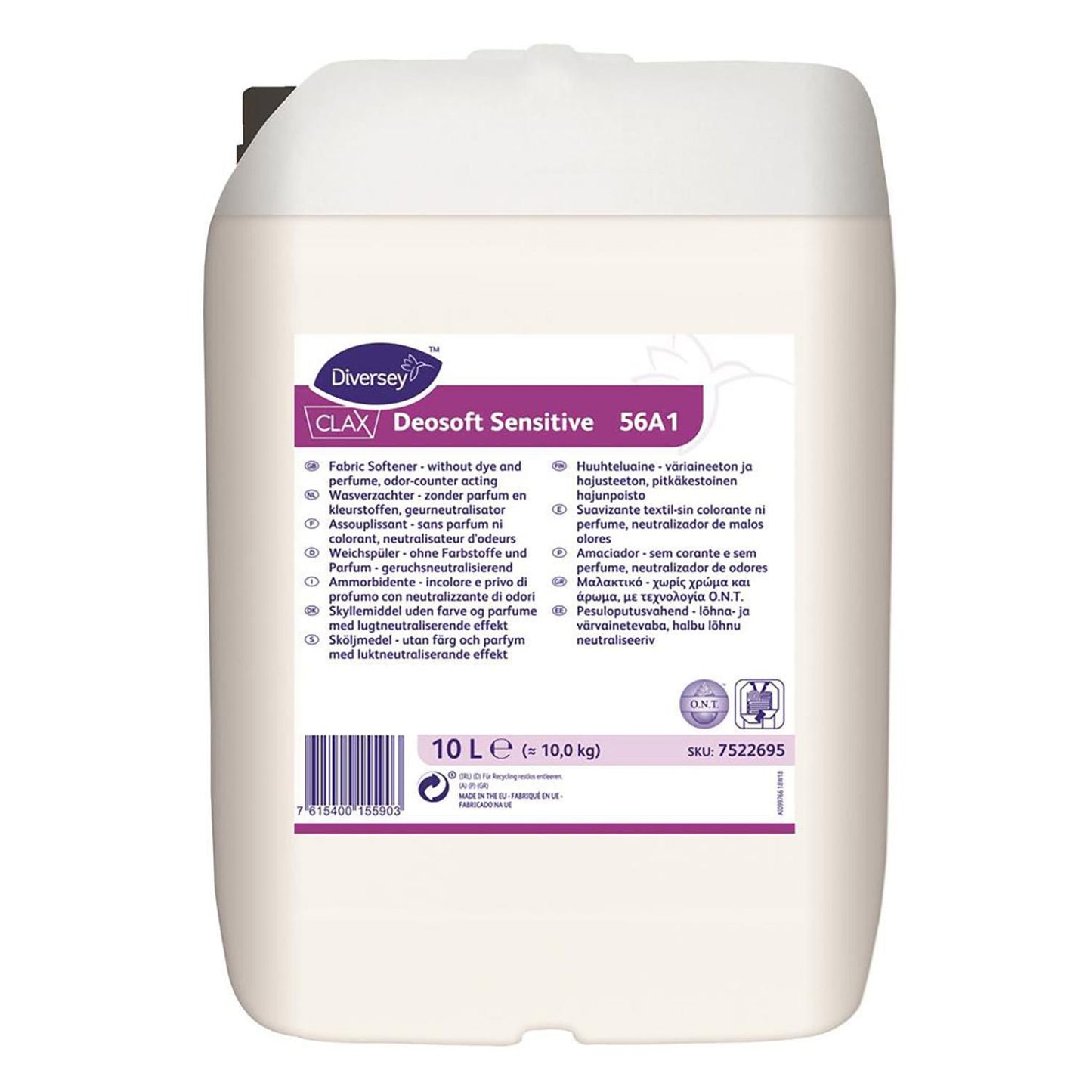 Tøjvask Skyllemiddel Clax Deosoft Sensitive G uden Farve/Parfume 10 ltr,10 Ltr/dnk