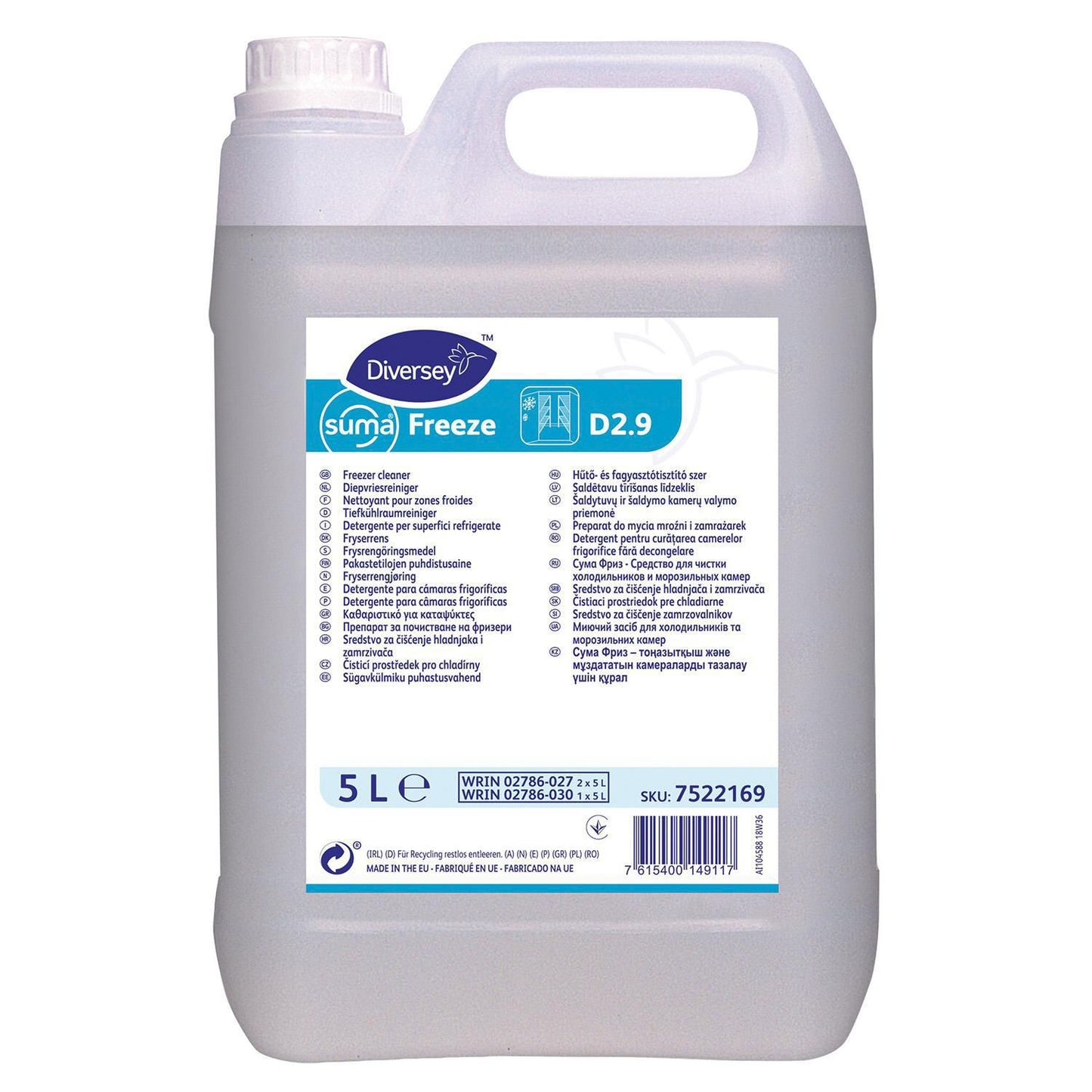 Universalrengøring Suma Freeze D2.9 uden Farve/Parfume 5 ltr,2 x 5 ltr/krt