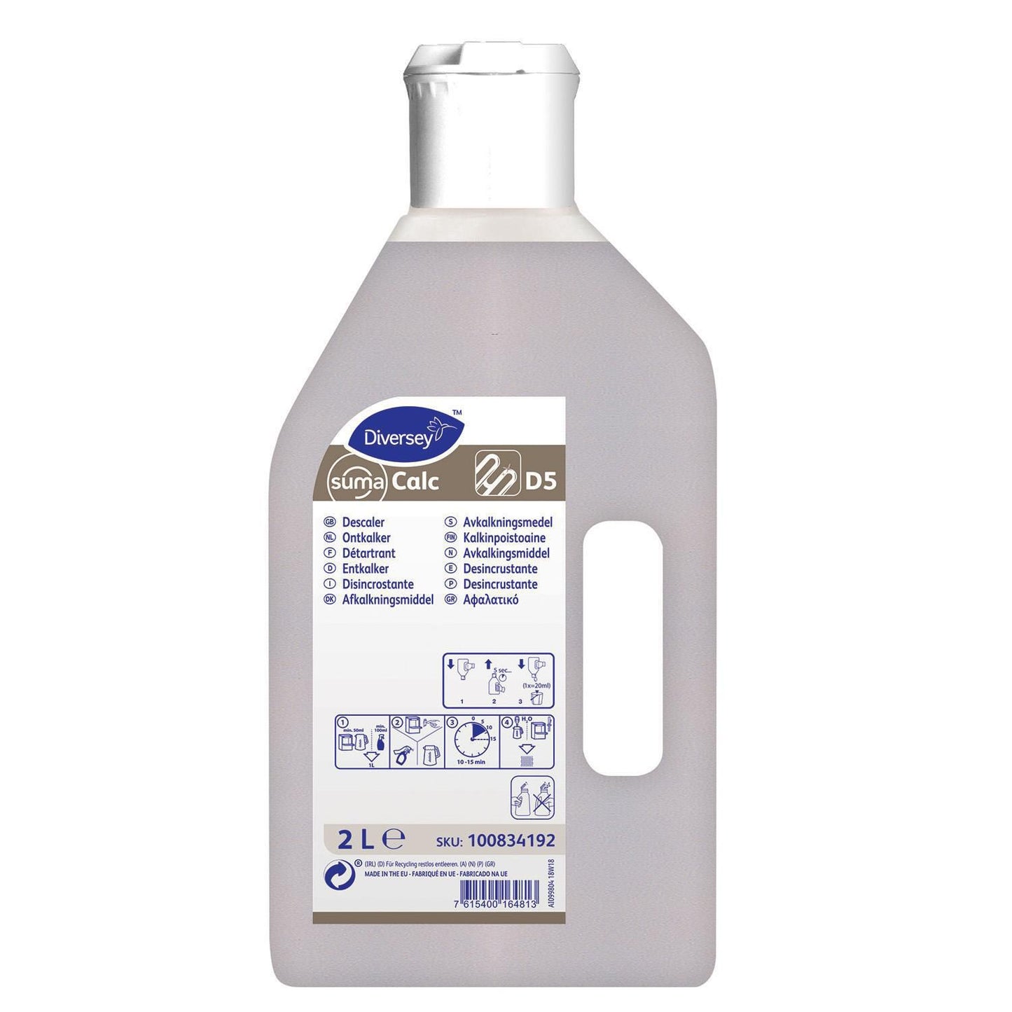 Afkalker Flydende Suma Calc D5 2ltr til kaffe-/opvaskemaskiner/elkedler mm.,2 ltr/dnk