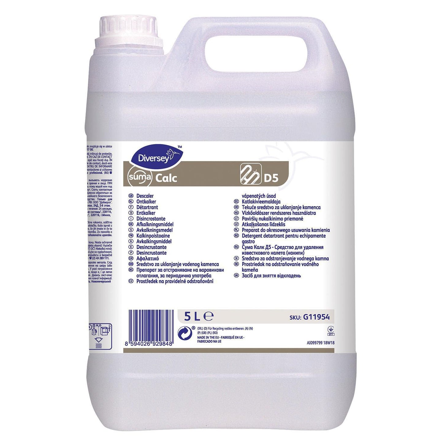 Afkalker Flydende Suma Calc D5 til Kaffe/Opvask-/Vaskemaskiner og andet 5 ltr,5 Ltr/dnk