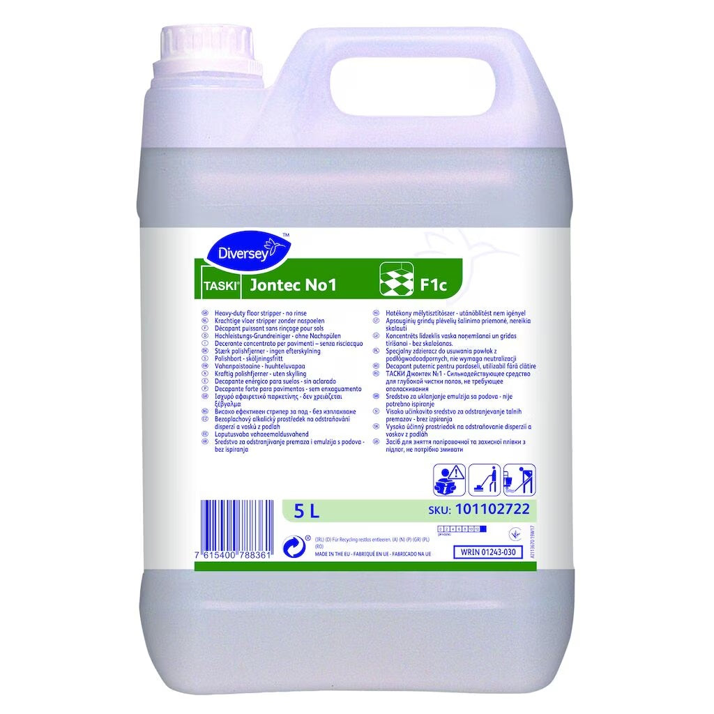 Polishfjerner Taski Jontec No1 F1c 5ltr til stripning af alkaliresistente gulve,2 dnk x 5 ltr/krt