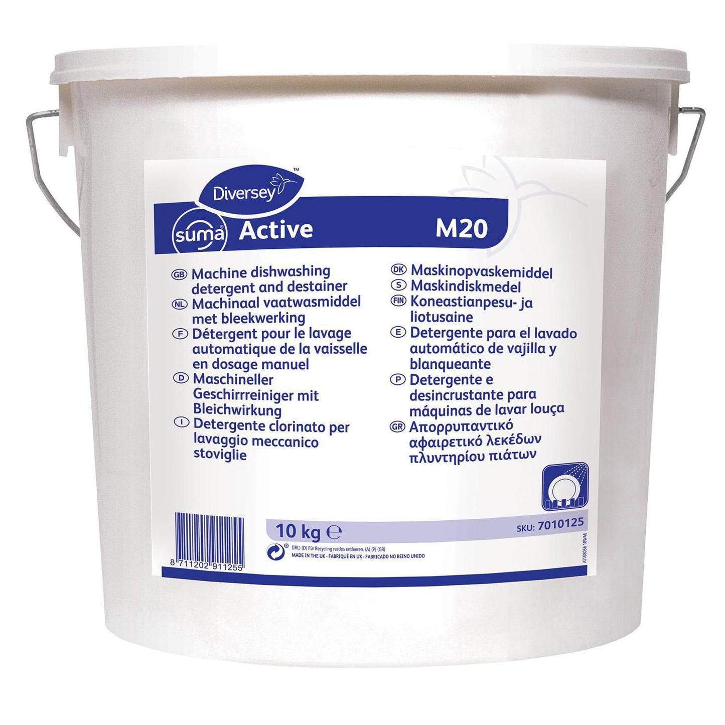 Maskinopvask Pulver Suma Active M20 10kg med Klor til belægninger,10 kg/sp