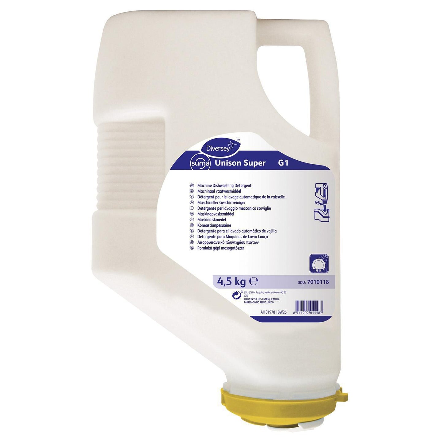 Maskinopvask Anlæg Pulver Suma Unison Super G 14.5kg uden Klor Blødt,4,5 kg/pk