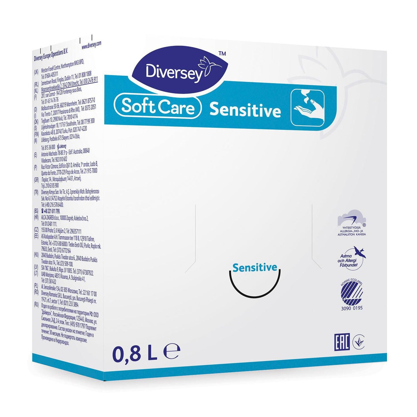 Cremesæbe Soft Care Line Sensitive H22 800ml Svanemærket uden Parfume,800 Ml/fl