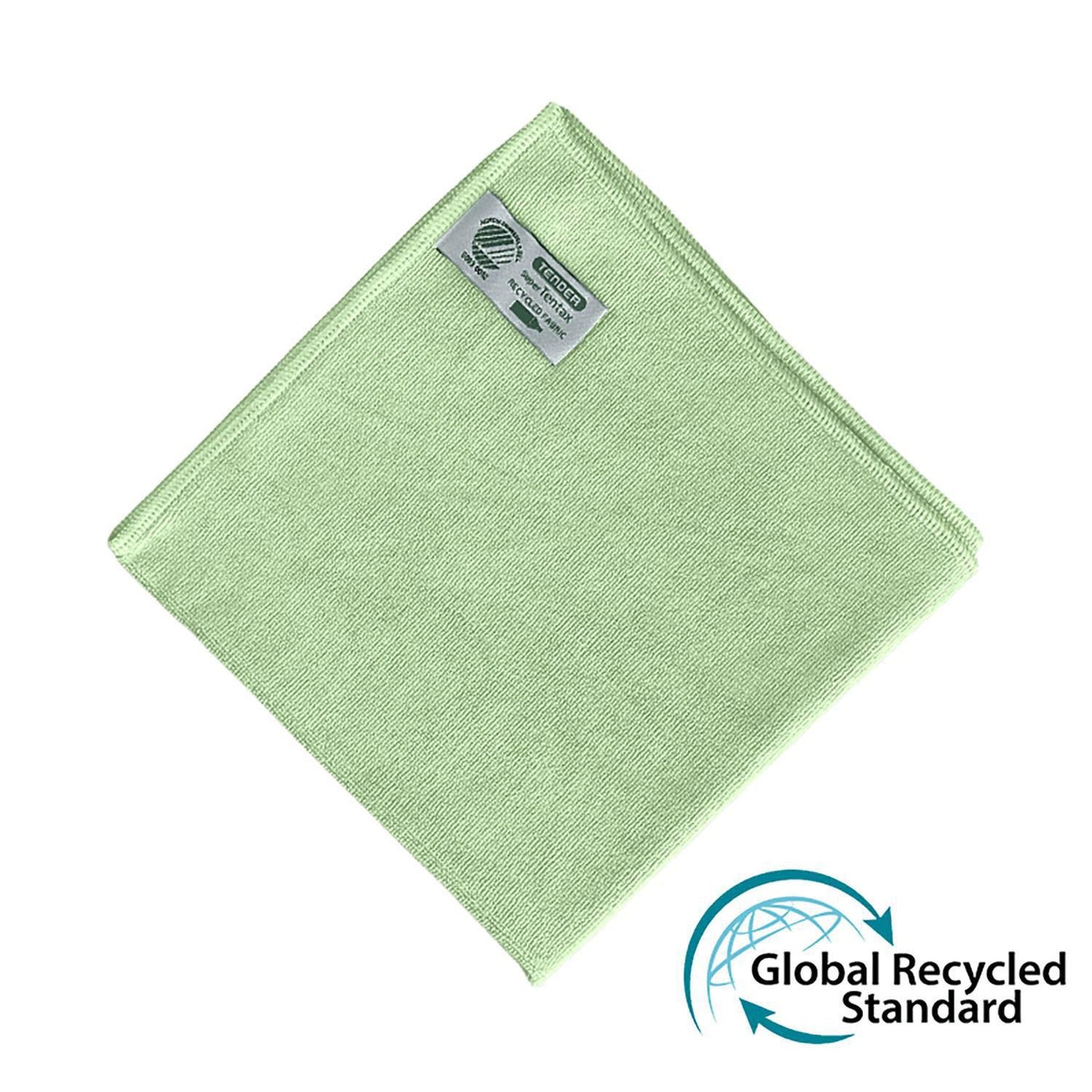 Microfiberklud Super Tentax 40x40cm Svanemærket Grøn 70% genanvendt,10 stk/pk