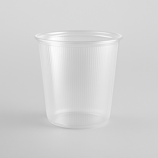 Salatbæger 500 ml – Rundt klar plastbæger, 100 stk/pk