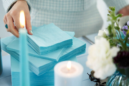 Frokostserviet, 1/4 Fold, 3-lags, 33x33, Duni, Mint Blue, ( 125 stk )