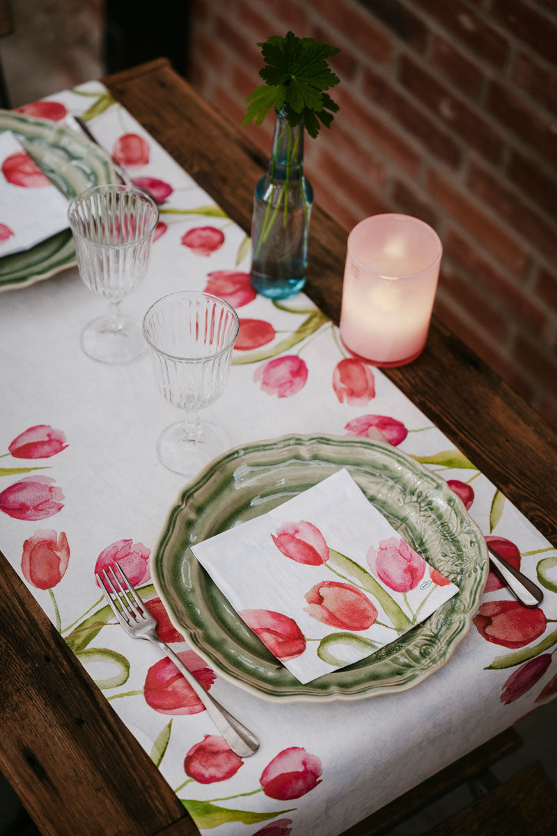 Serviet Duni L33xB33cm 3-Lag Painted Tulips,10 pk x 50 stk/krt