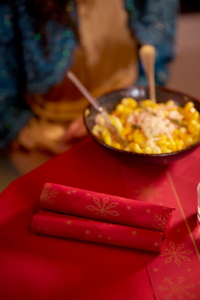 Middagsserviet, 1/4 Fold, 3-lags, 40x40, Rhombus Bordeaux, Dunisoft, ( 60 stk )