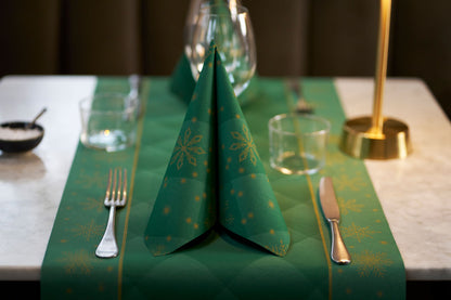 Middagsserviet, 1/4 Fold, 3-lags, 40x40, Rhombus Green, Dunisoft, ( 60 stk )