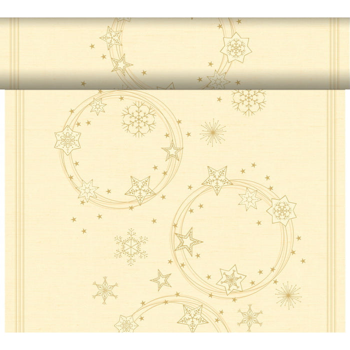 Bordløber, Star Shine Cream, 0,4 m x 4,8 m, perforeret hver 40 cm