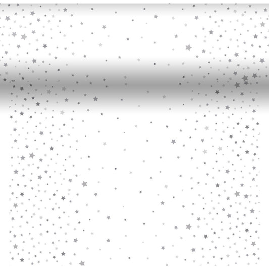 Bordløber, Silver Stardust, 0,4 m x 4,8 m, perforeret hver 40 cm