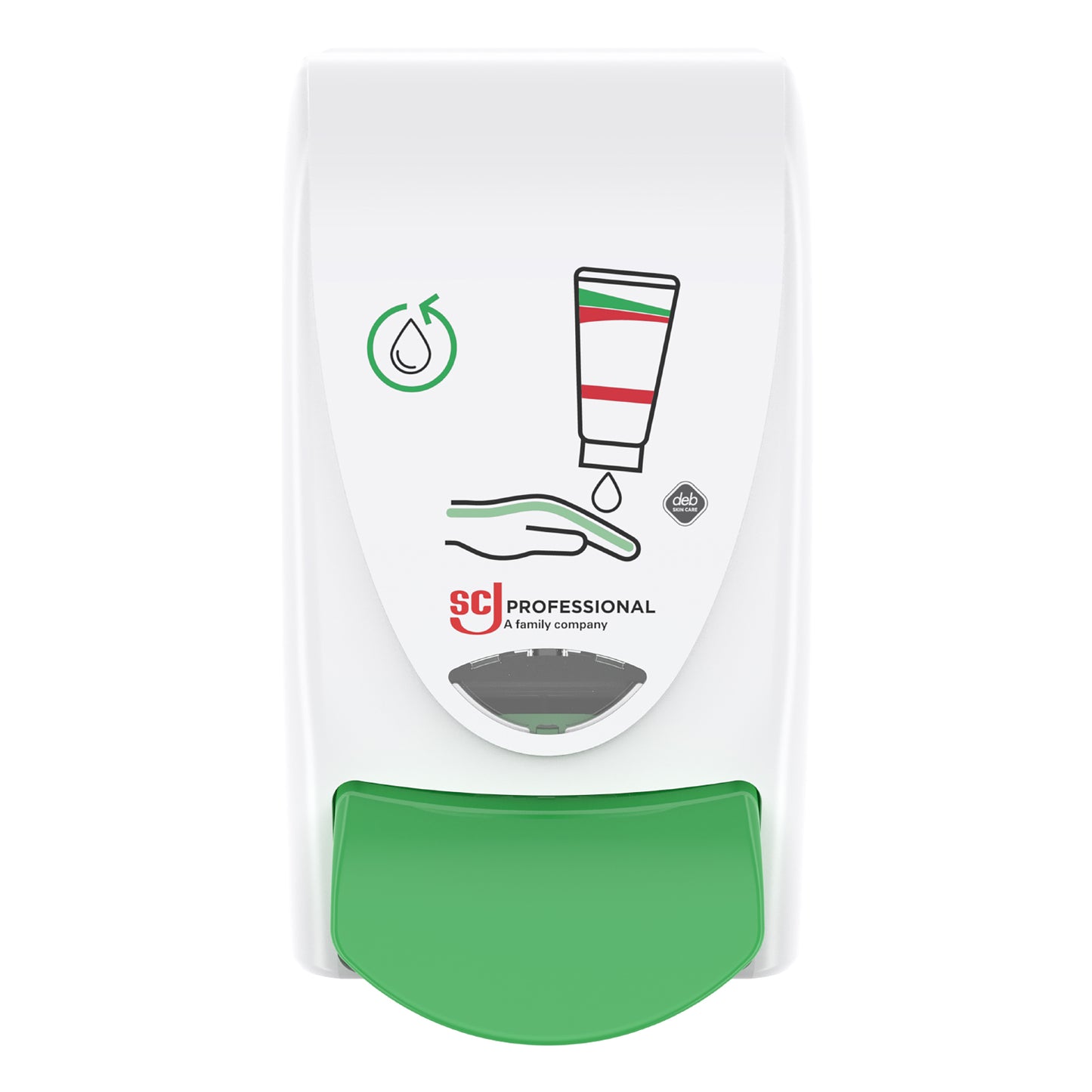 Dispenser Restore Manuel Plast hvid/grøn til 1ltr creme patron,stk