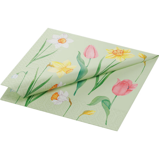 Frokostserviet, 1/4 Fold, 3-lags, 33x33, Duni, 50 stk Spring Melody