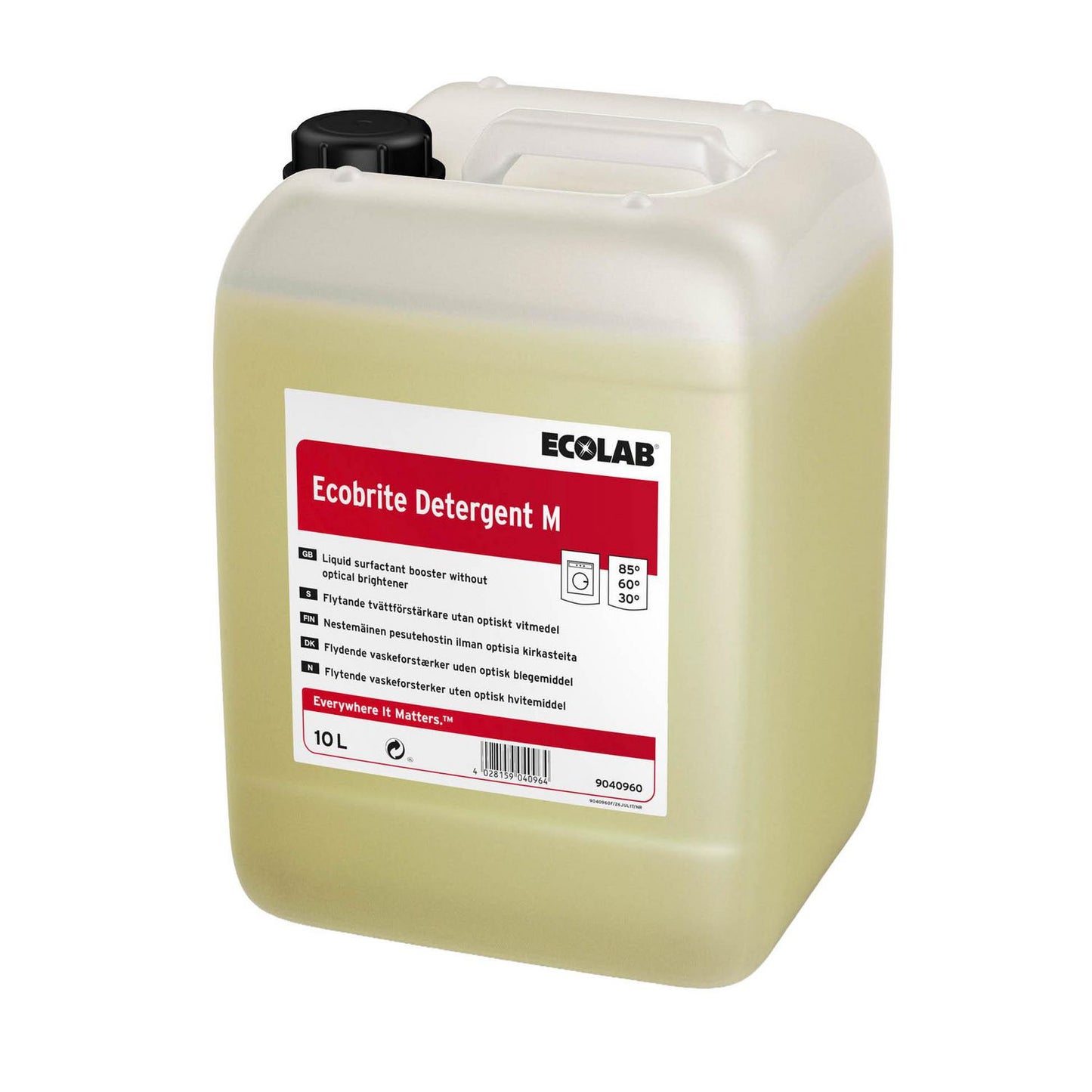 Tøjvask Flydende Ecobrite Detergent M uden Parfume/Optisk hvid 10 ltr,10 Ltr/dnk