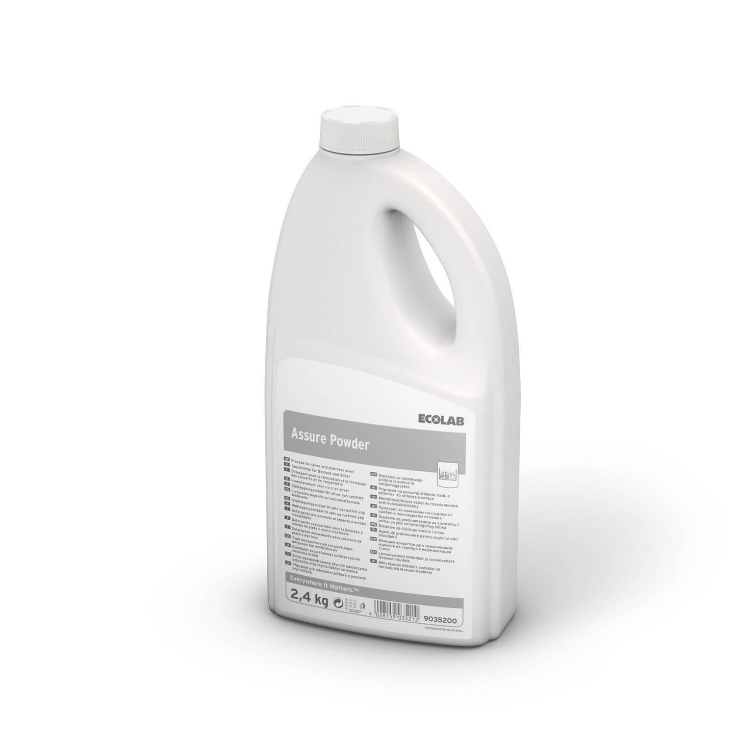 Maskinopvask Iblødsætning Pulver Assure Powder 2.4kg u. Klor til rustfrit stål,2,4 kg/dnk