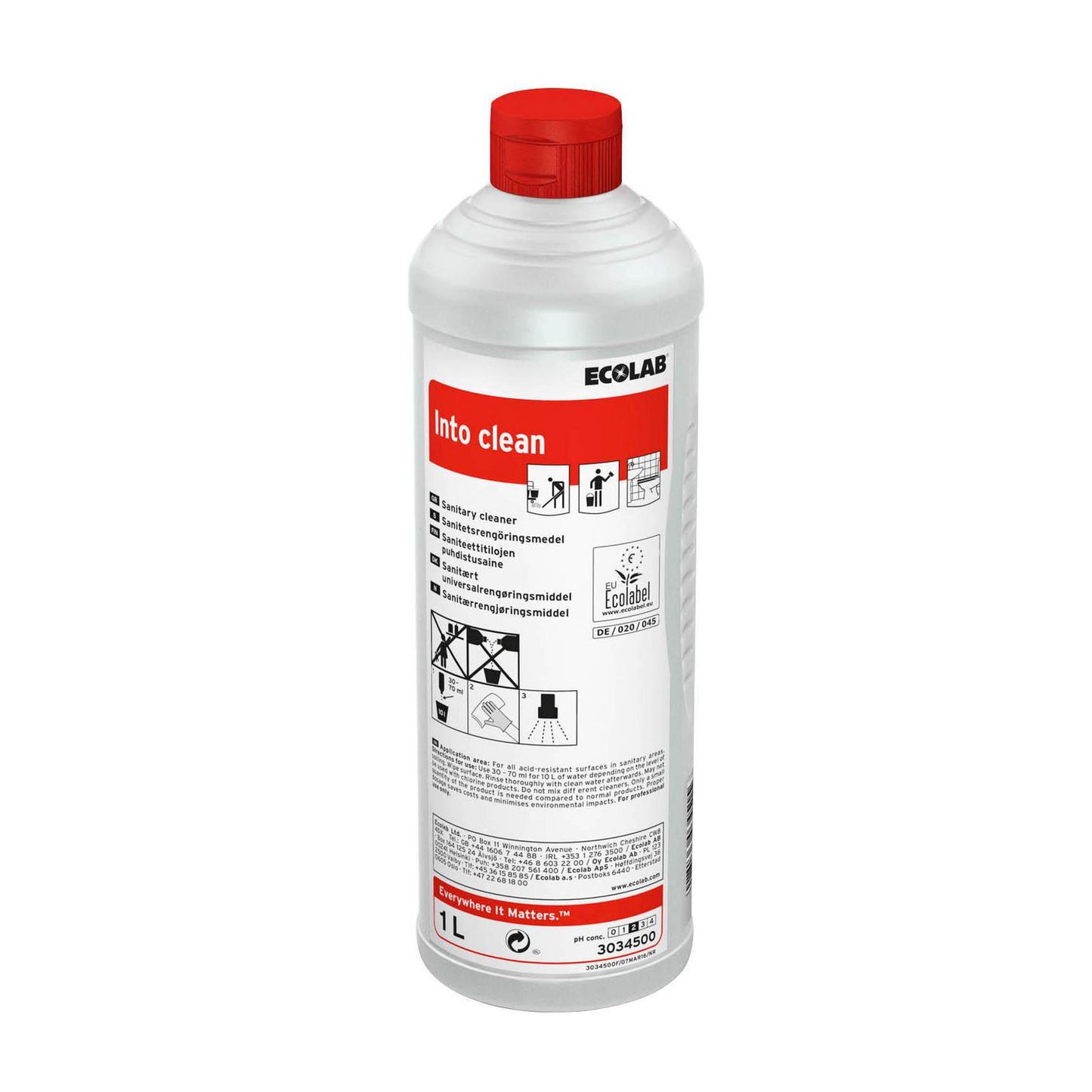 Sanitetsrengøring Into Clean Surt uden Farve/Parfume 1 ltr,1 Ltr/dnk