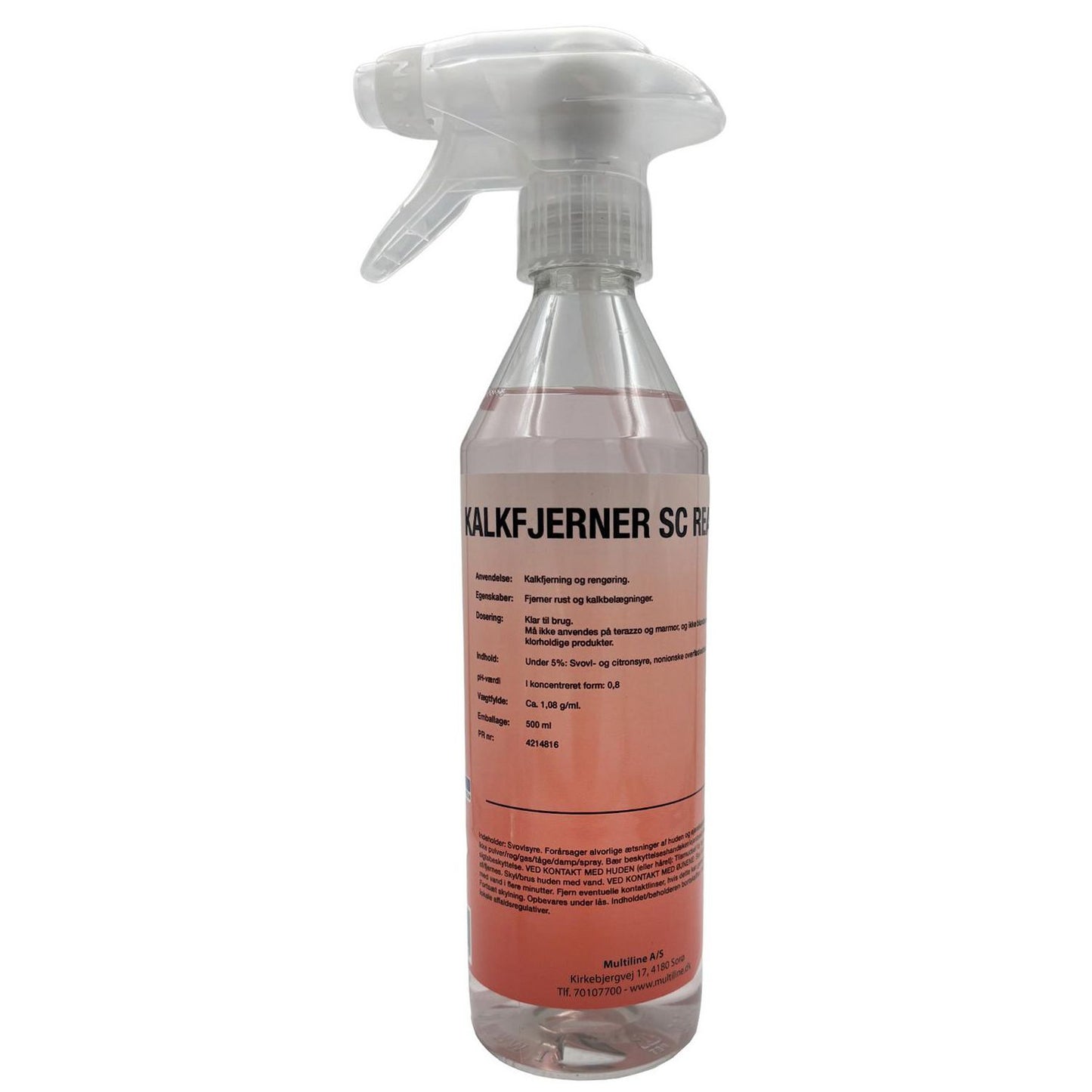 Kalkfjerner Stærkt surt SC Ready to use 500ml med Farve/Parfume Rød,500 ml/fl