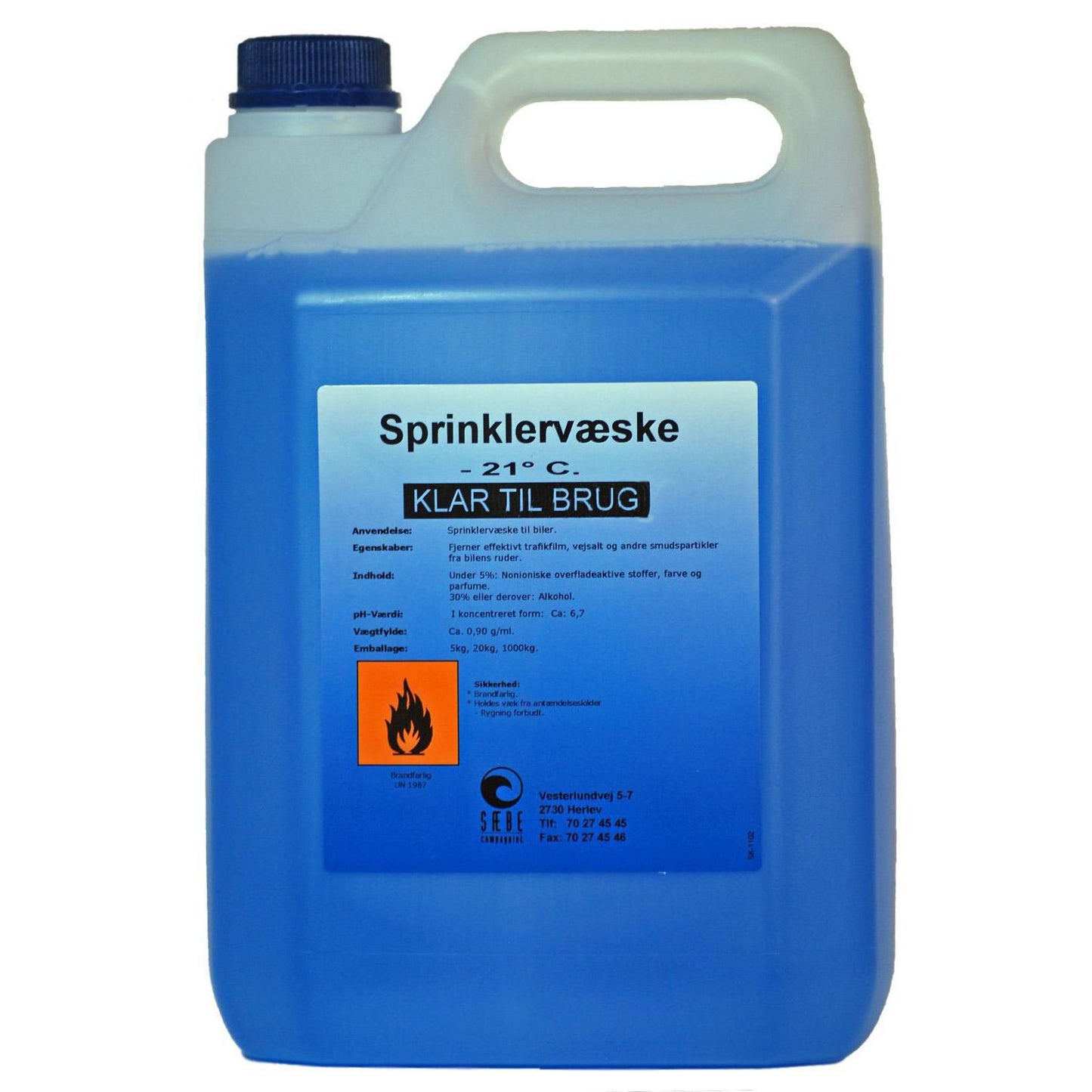 Sprinklervæske SC 5ltr Frostsikker ned til -21 grader C,5 ltr/dnk