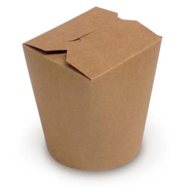 Kinaæske Wok 750 ml/26 oz Bionedbrydelig CPLA Brun,500 stk/krt