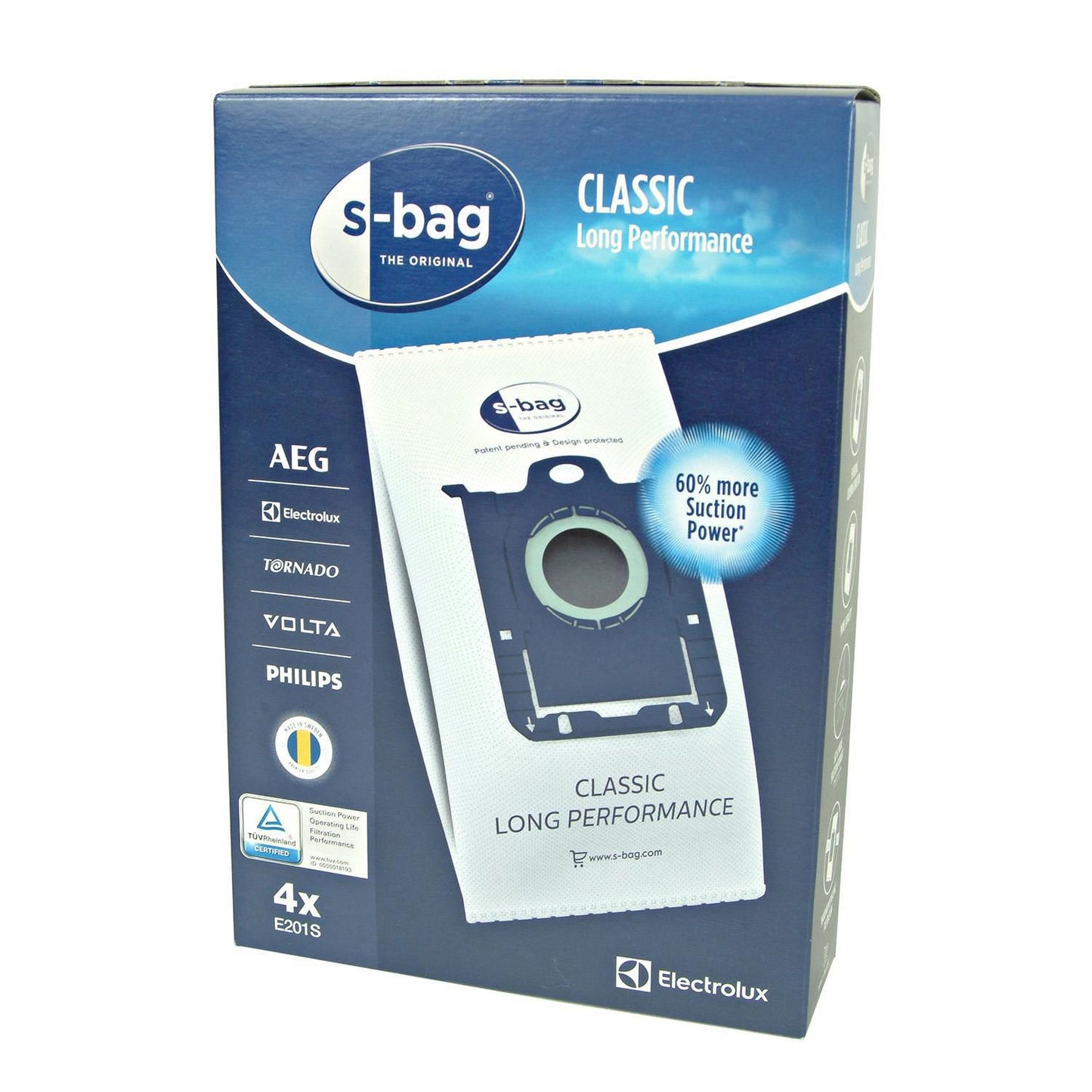 Støvpose original til Støvsuger Electrolux Long Performance S-Bag,4 Stk/Pk
