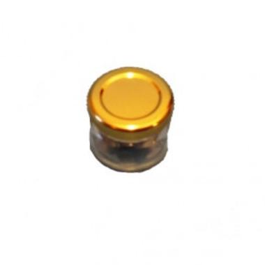 Glas Delikatesse 30 ml rund med Guldlåg,80 stk/krt