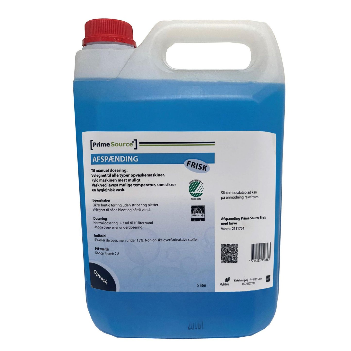 Maskinopvask Afspænding Prime Source Frisk 5ltr Svanemærket,5 ltr/dnk