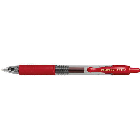 Pilot G2 gelpen med 0,7 mm spids i skrivefarven rød