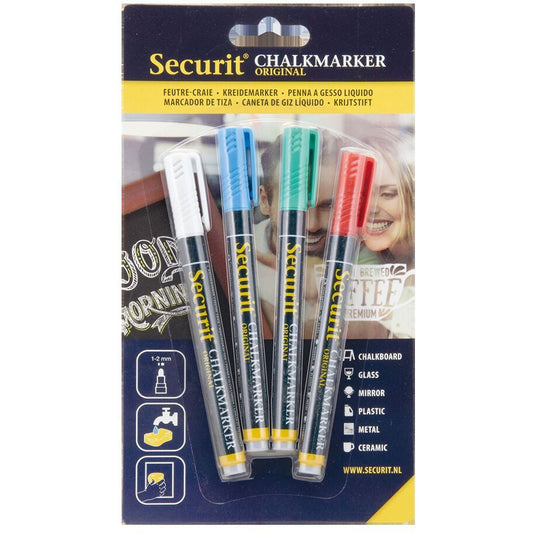 Securit kridtmarker 1-2mm 4 farver