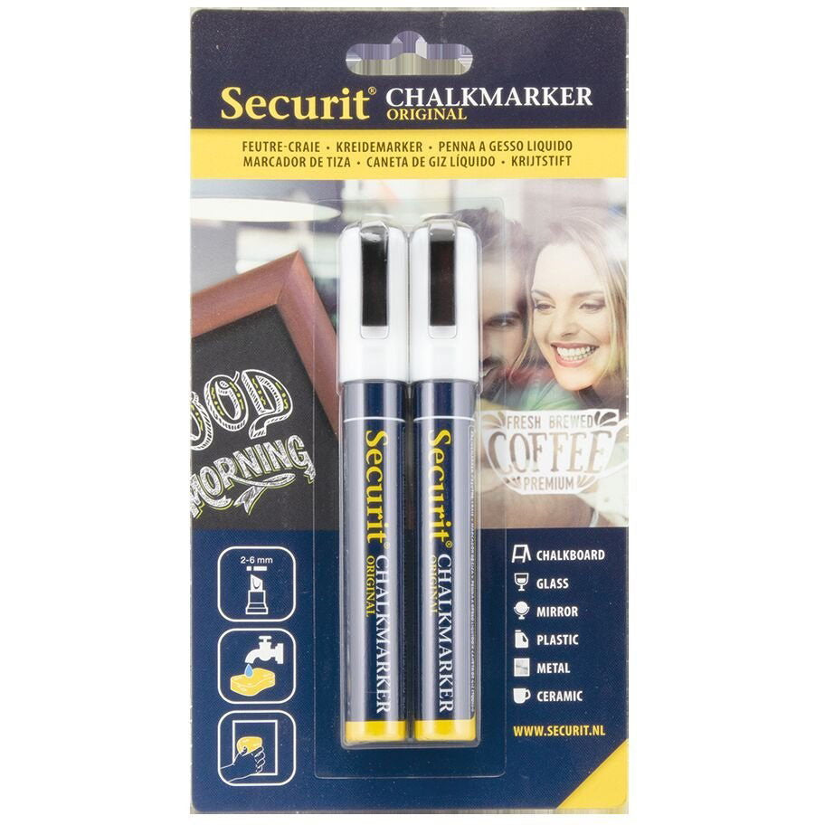 Securit kridtmarker 2-6mm 2stk