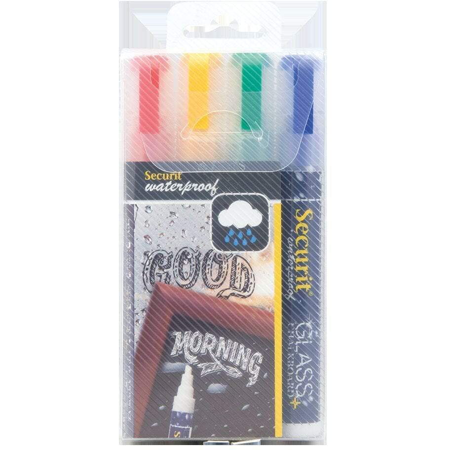 Securit kridtmarker 2-6mm 4 farver