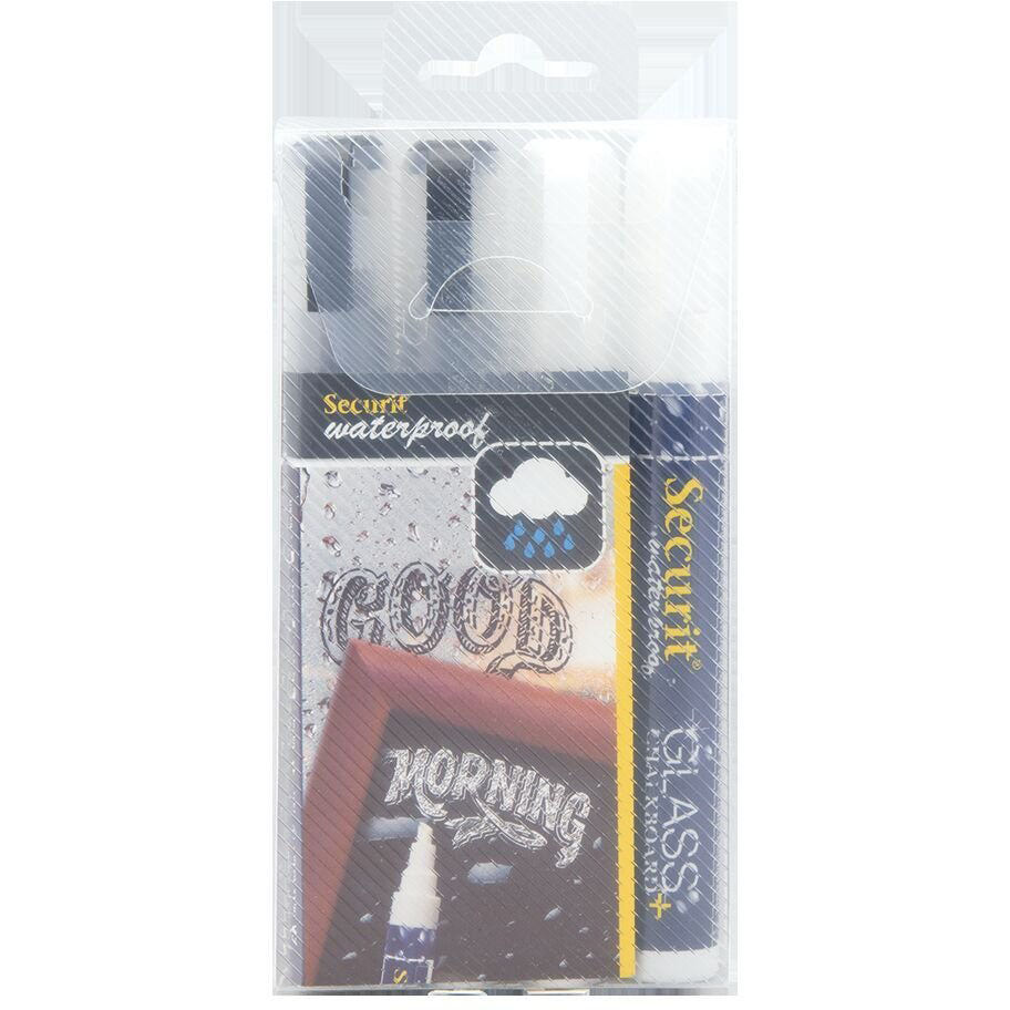 Securit kridtmarker 2-6mm sort/hvid 4stk