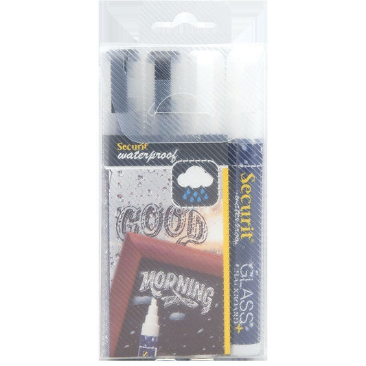 Securit kridtmarker 2-6mm sort/hvid 4stk