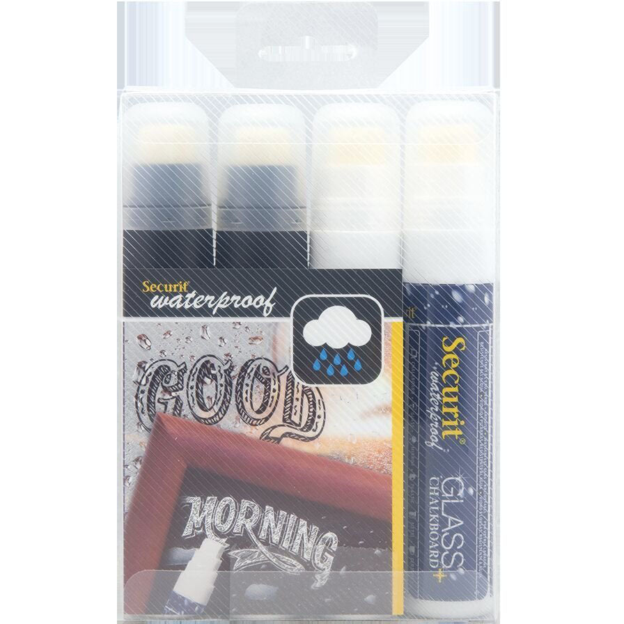 Securit kridtmarker 7-15mm sort/hvid 4stk