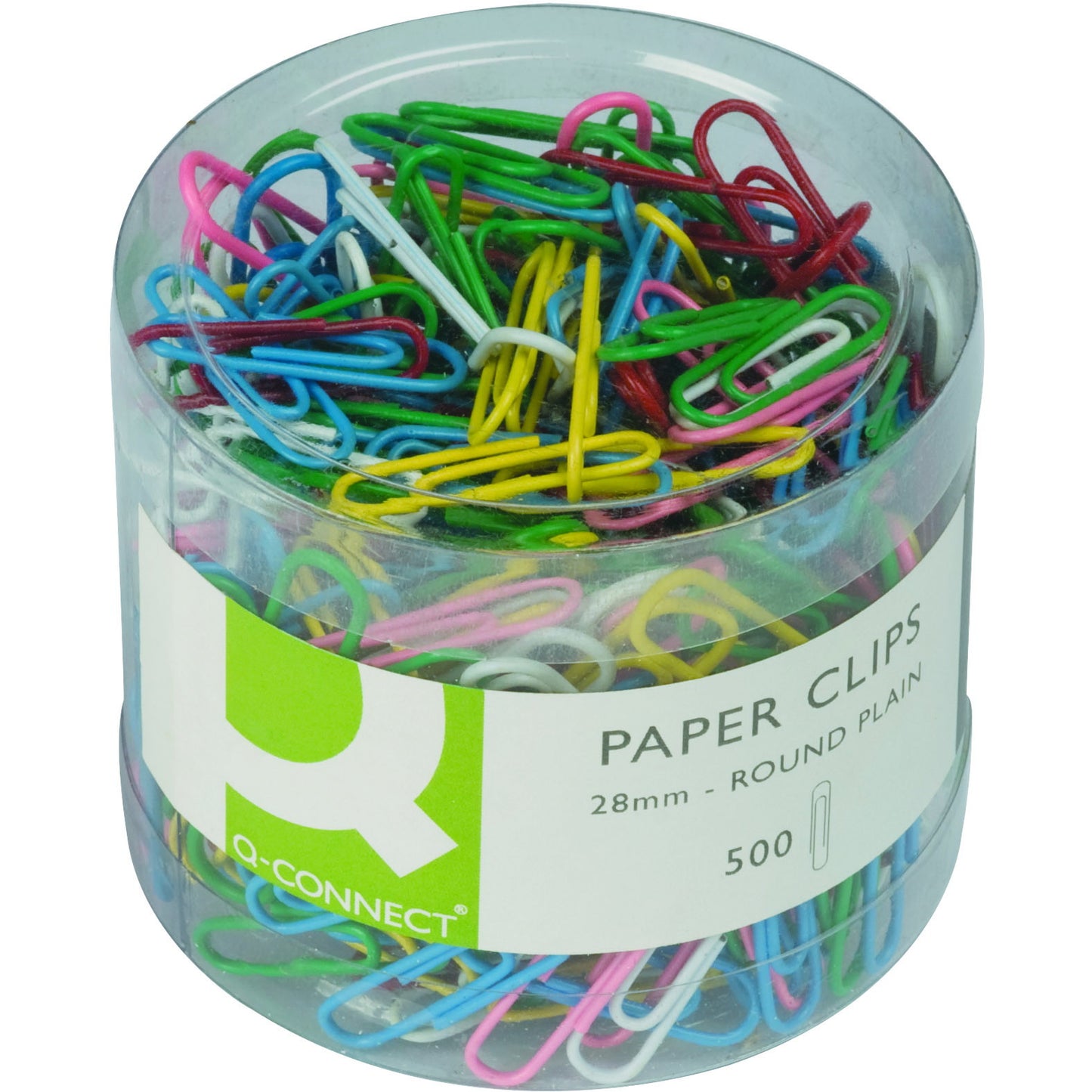 Q-connect 28 mm clips i farver 500 stk