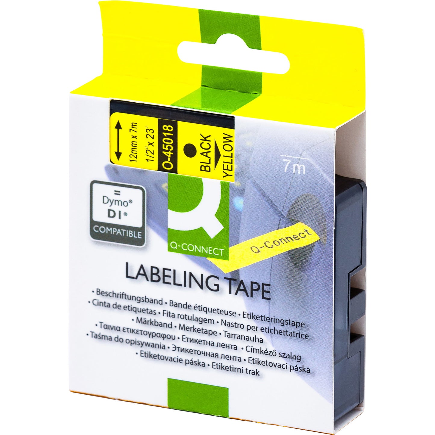 Q-connect D1 45018 12mm sort/gul