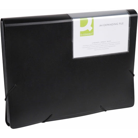 Q-connect dokumentboks 13-delt A4 sort