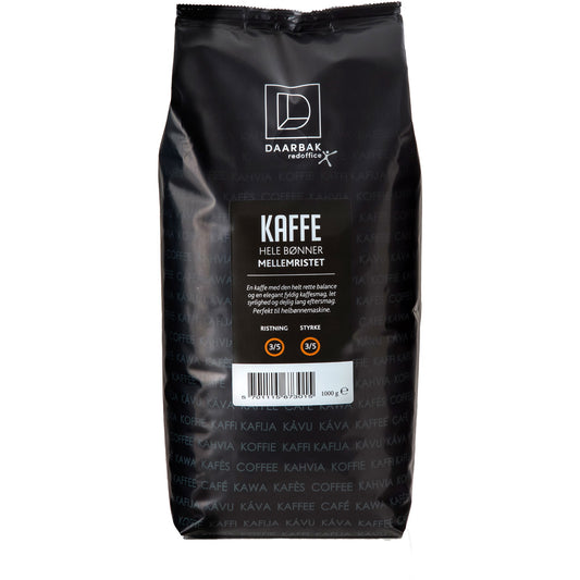 ☕ Daarbak Mellemristet Kaffe 1kg – Klassisk Kontorkaffe