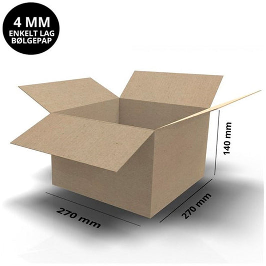 Bølgepapkasse 4 mm 270x270x140mm