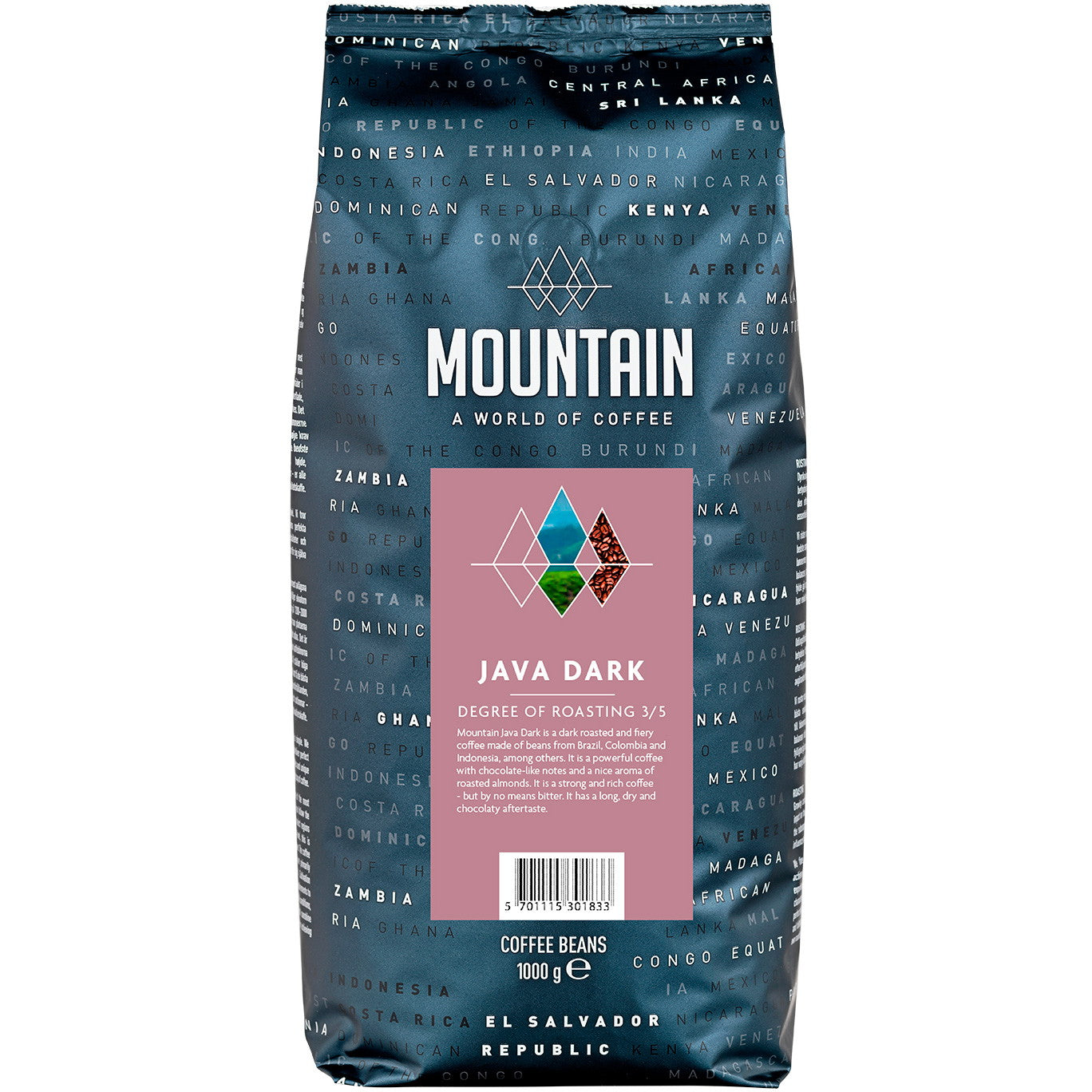 ☕ Mountain Java Dark Hele Kaffebønner 1 kg – Intens & Rig