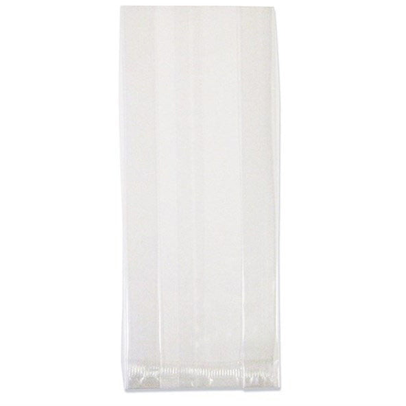 Cellofanpose med sidefals 4x8x24cm klar 100stk