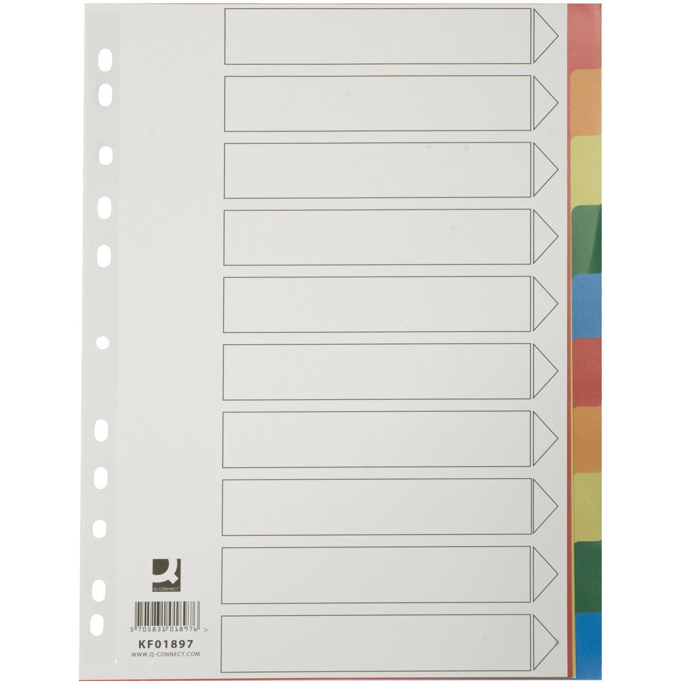 Q-connect faneblade 10-delt A4 flerfarvet