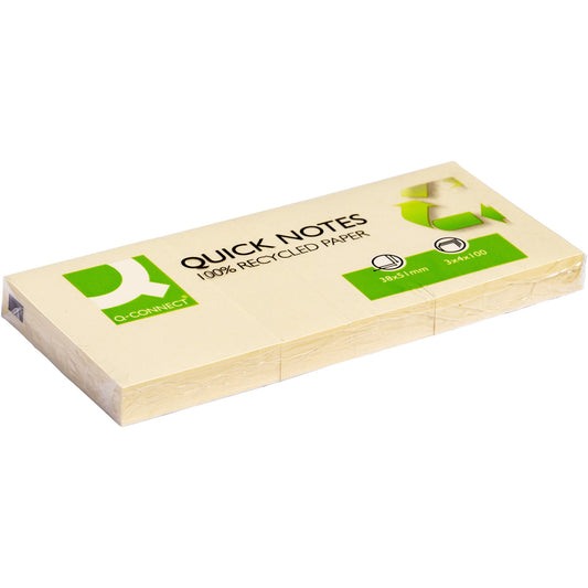 Q-connect notes 38x51mm gul 12stk