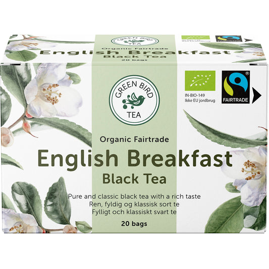 🍵 Green Bird English Breakfast Økologisk Te – 20 breve